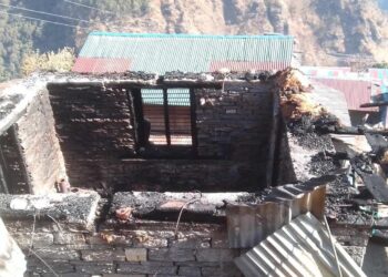 अँगेनोको आगोले घर खरानी