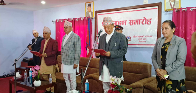 कोशीका मुख्यमन्त्री कार्कीले लिए शपथ, राई र मगर बने मन्त्री