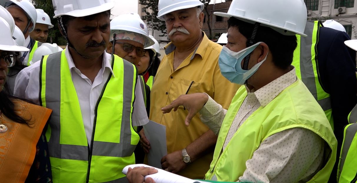 पूर्वाधार विकास समितिद्धारा निर्माणाधीन संसद भवनको अवलोकन