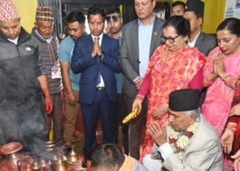 राष्ट्रपति पौडेलद्वारा सपनतीर्थमा पूजा अर्चना